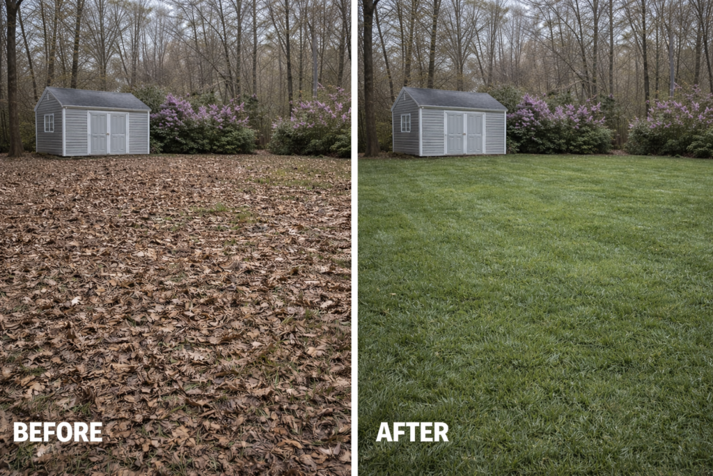 Leaf cleanup and removal in Colborne, Northumberland, Ontario